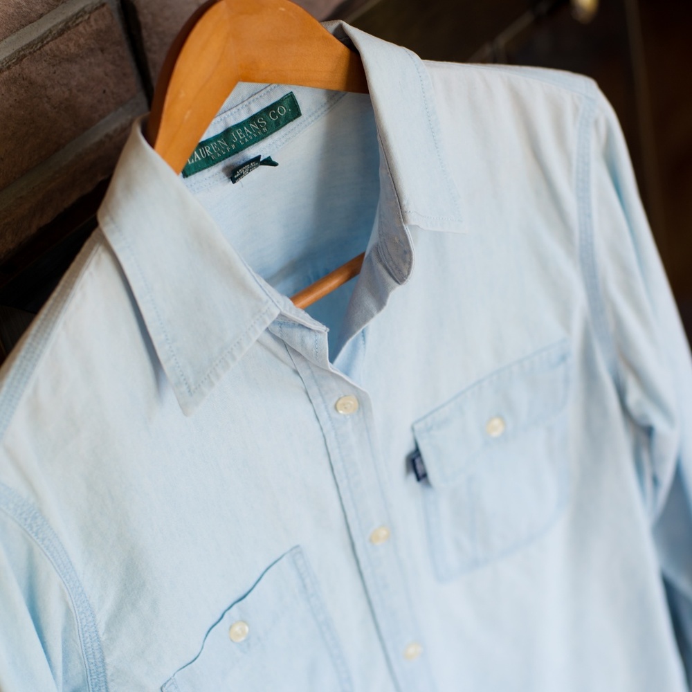 Lauren Jeans Co. Light Blue Button Down Shirt